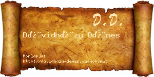Dávidházy Dénes névjegykártya