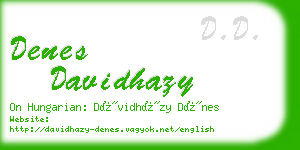 denes davidhazy business card